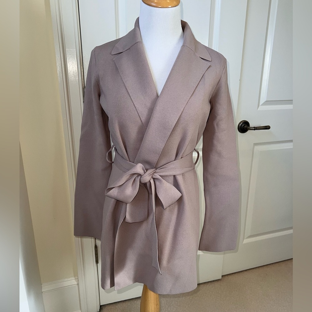 MM Lafleur Dusty Mauve Tie-Waist Wrap Cardigan